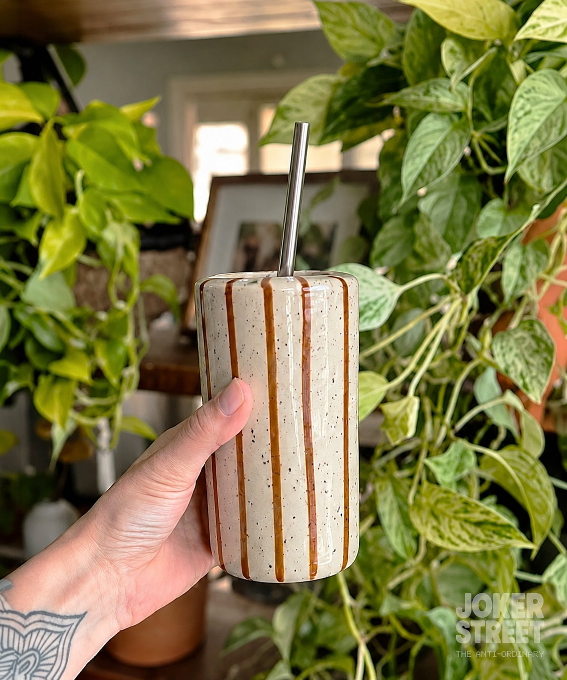 Caramel Drip Ceramic Tumbler